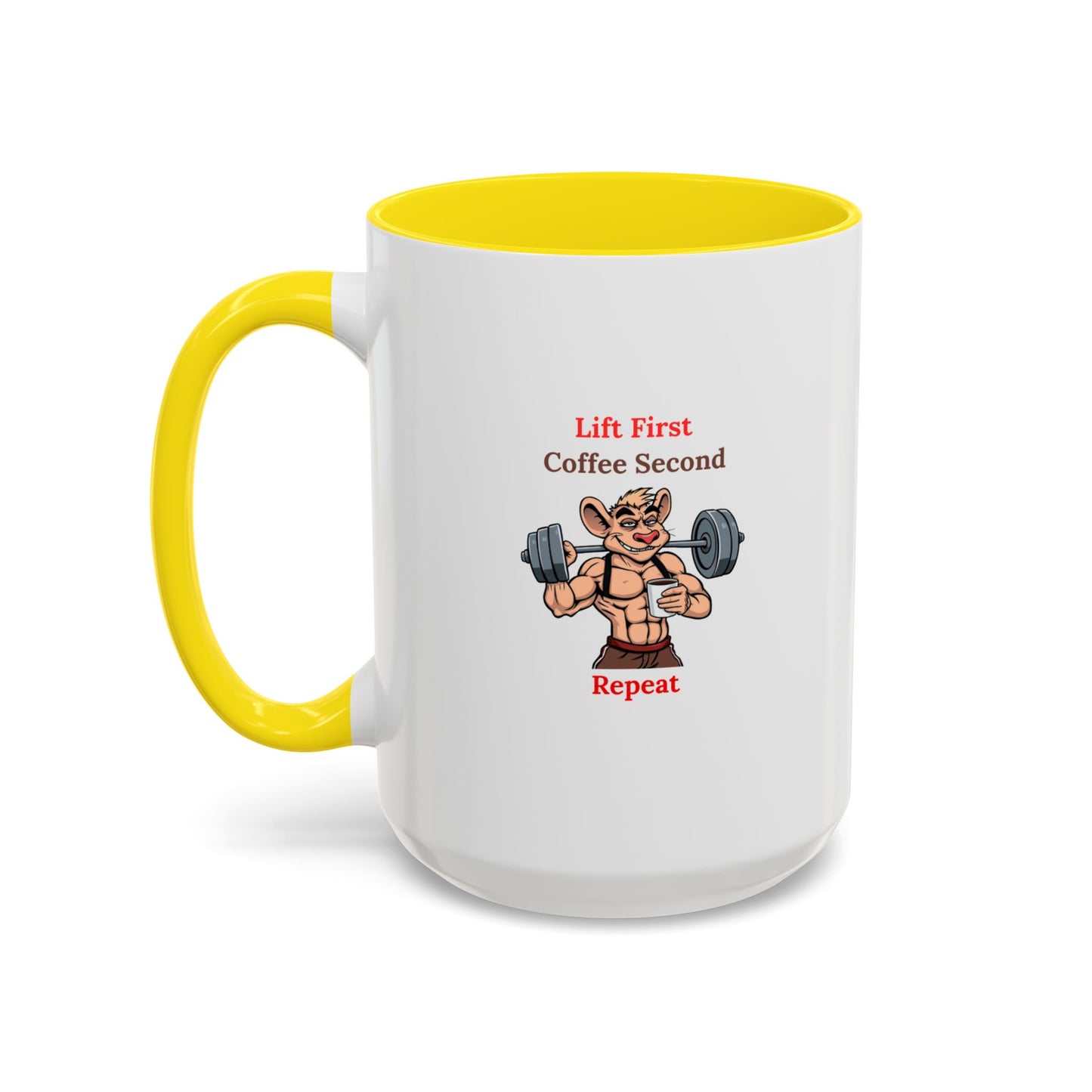 Lift First Coffee Second Mug - Fun Gym Motivational Coffee Cup for Fitness Lovers, Workout Gifts, Home Office Drinkware, Weightlifting Humor