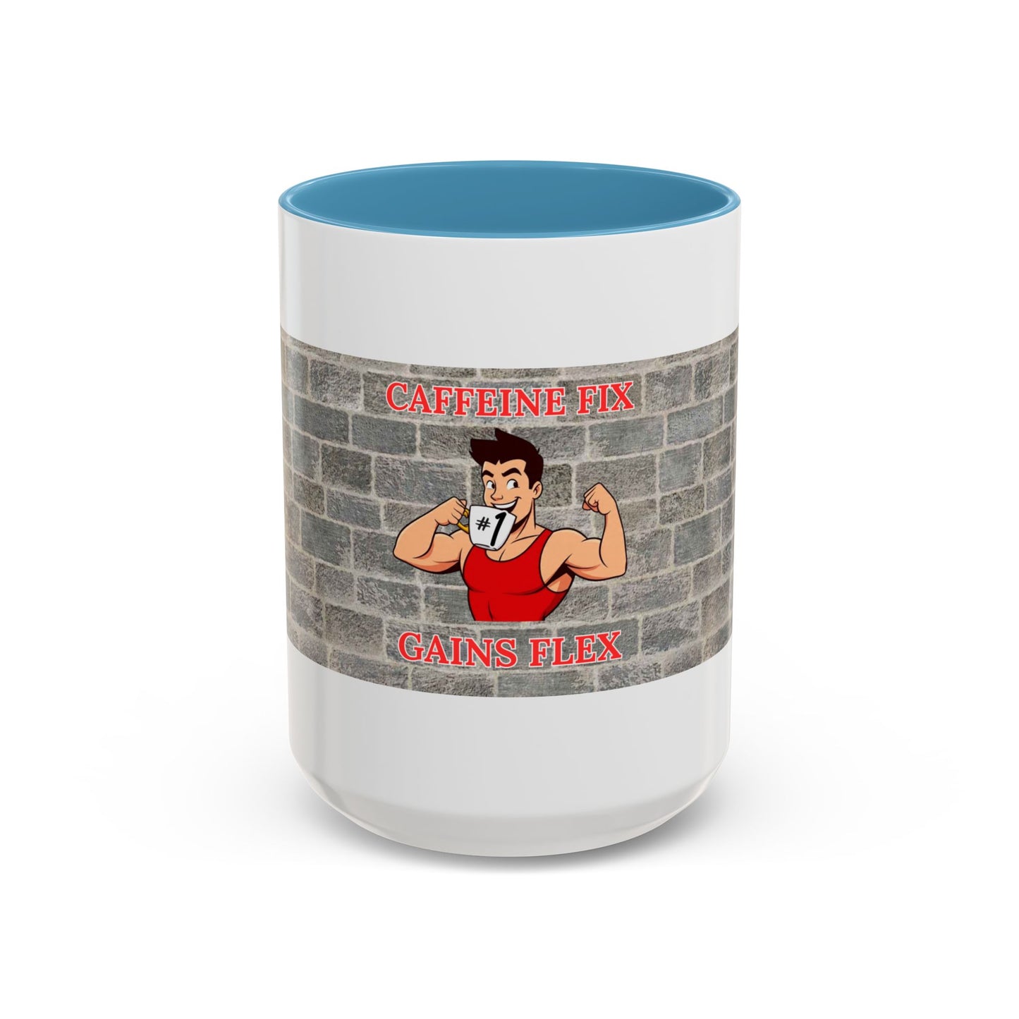Caffeine Fix Gains Flex Coffee Mug - Fitness Mug, Gym Gift, Motivational Drinkware, Bodybuilding Accessory, Workout Coffee Cup