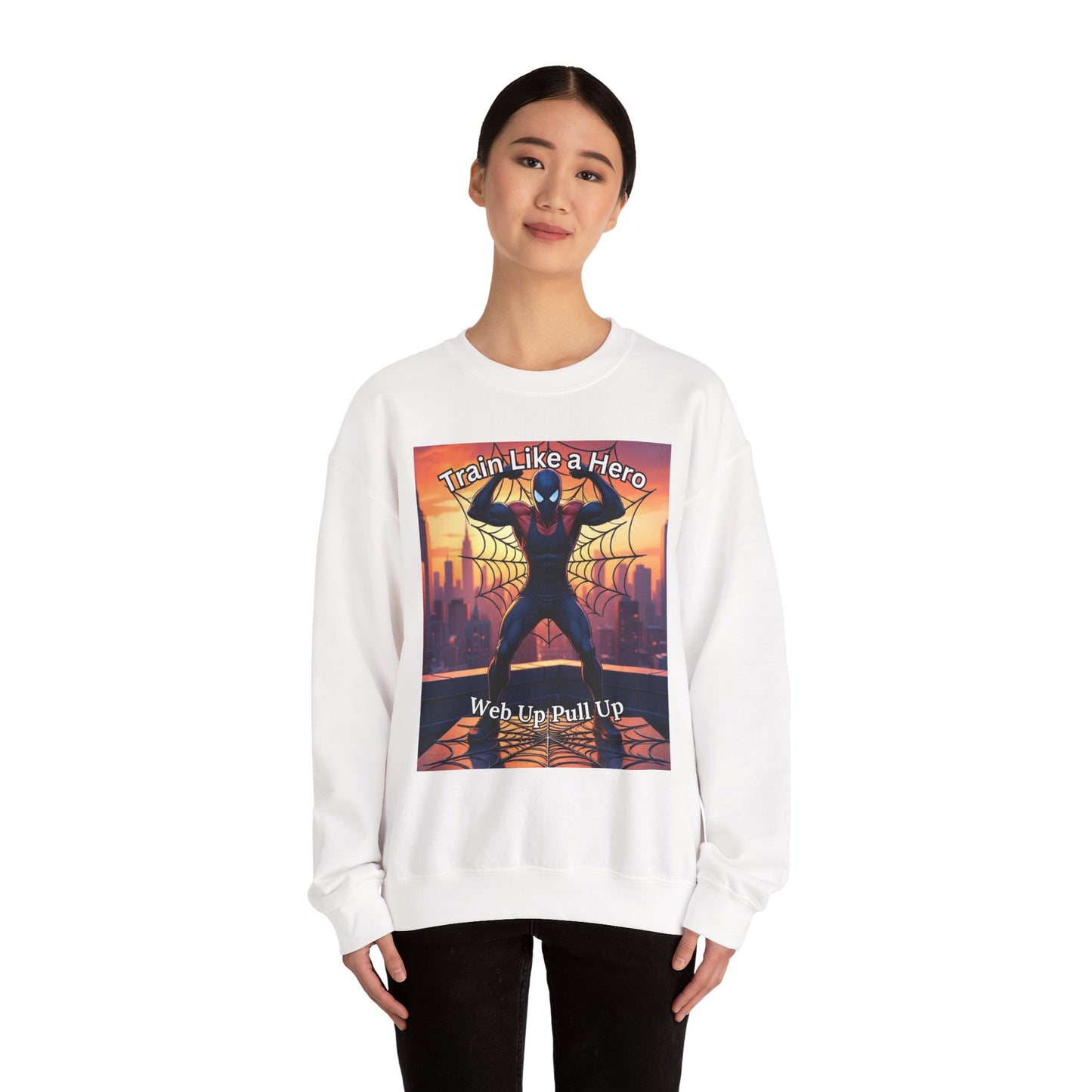 Hero-Themed Crewneck Sweatshirt, Cozy Graphic Sweatshirt, Gift for Gamers, Casual Wear, Training Motivation Apparel