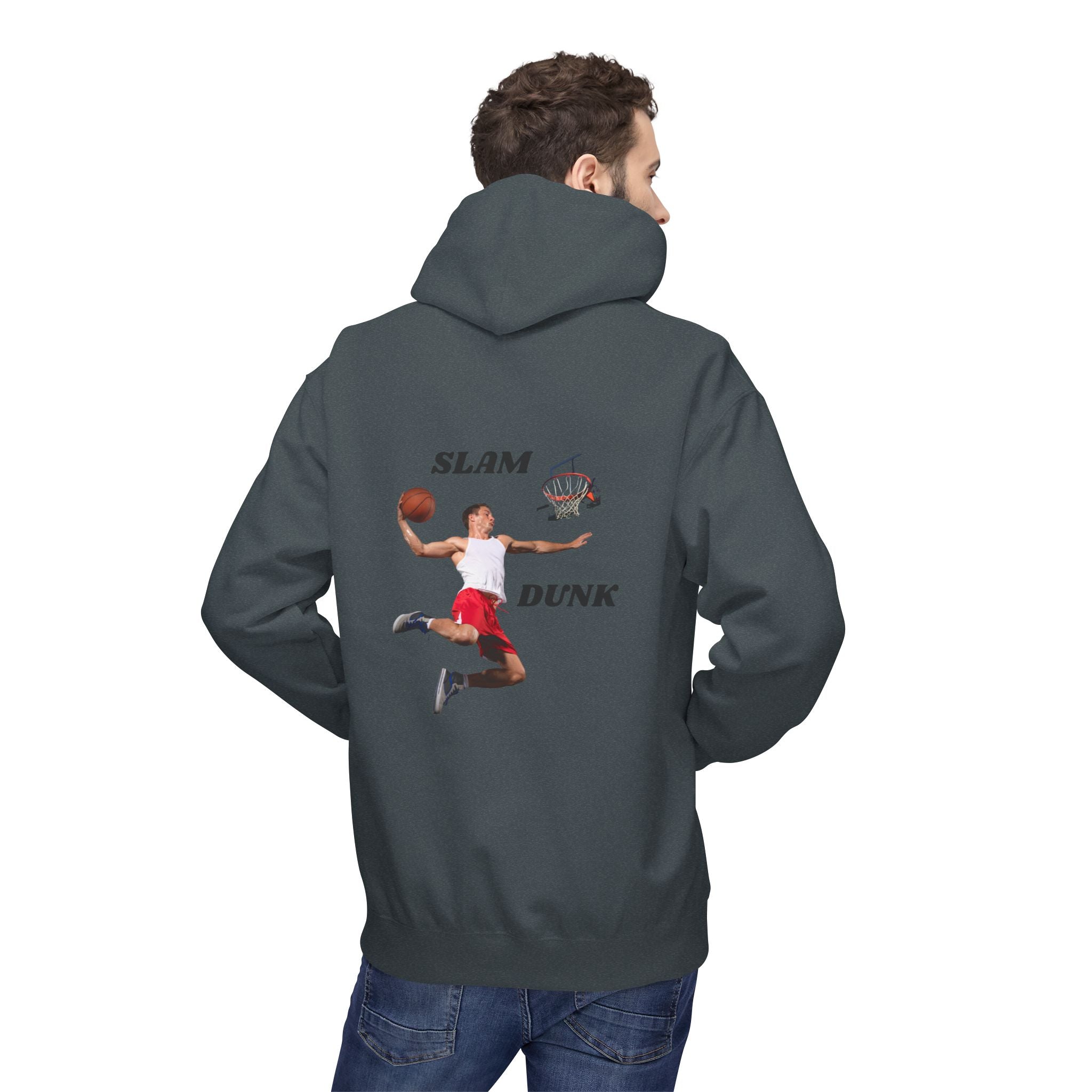 Slam Dunk Hoodie for Basketball Lovers, Unisex Athletic Wear, Casual Gift for Sports Fans, Cozy Fleece Pullover, Perfect for Game Days