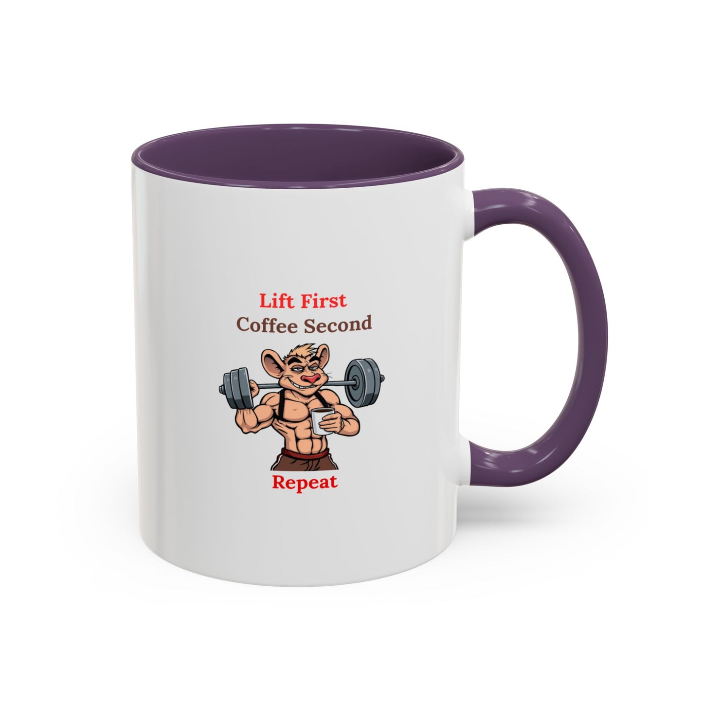 Lift First Coffee Second Mug - Fun Gym Motivational Coffee Cup for Fitness Lovers, Workout Gifts, Home Office Drinkware, Weightlifting Humor
