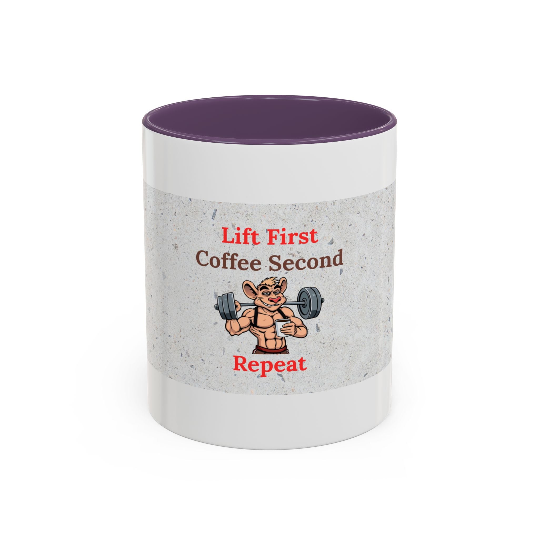 Fitness Motivation Coffee Mug, Gym Lover Gift, Lift First Repeat, Workout Humor Mug, Weightlifting Coffee Cup