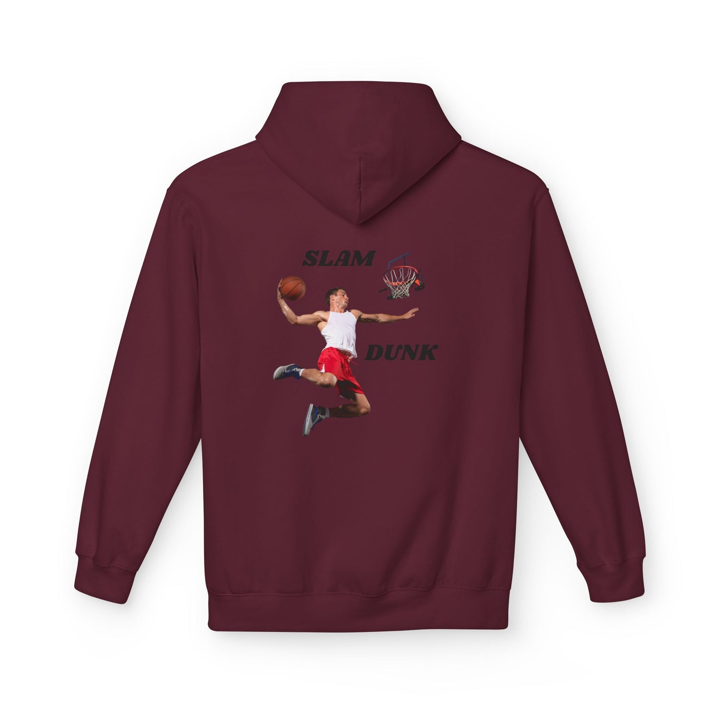 "Slam Dunk" Hoodie for Basketball Lovers, Unisex Athletic Wear, Casual Gift for Sports Fans, Cozy Fleece Pullover, Perfect for Game Days