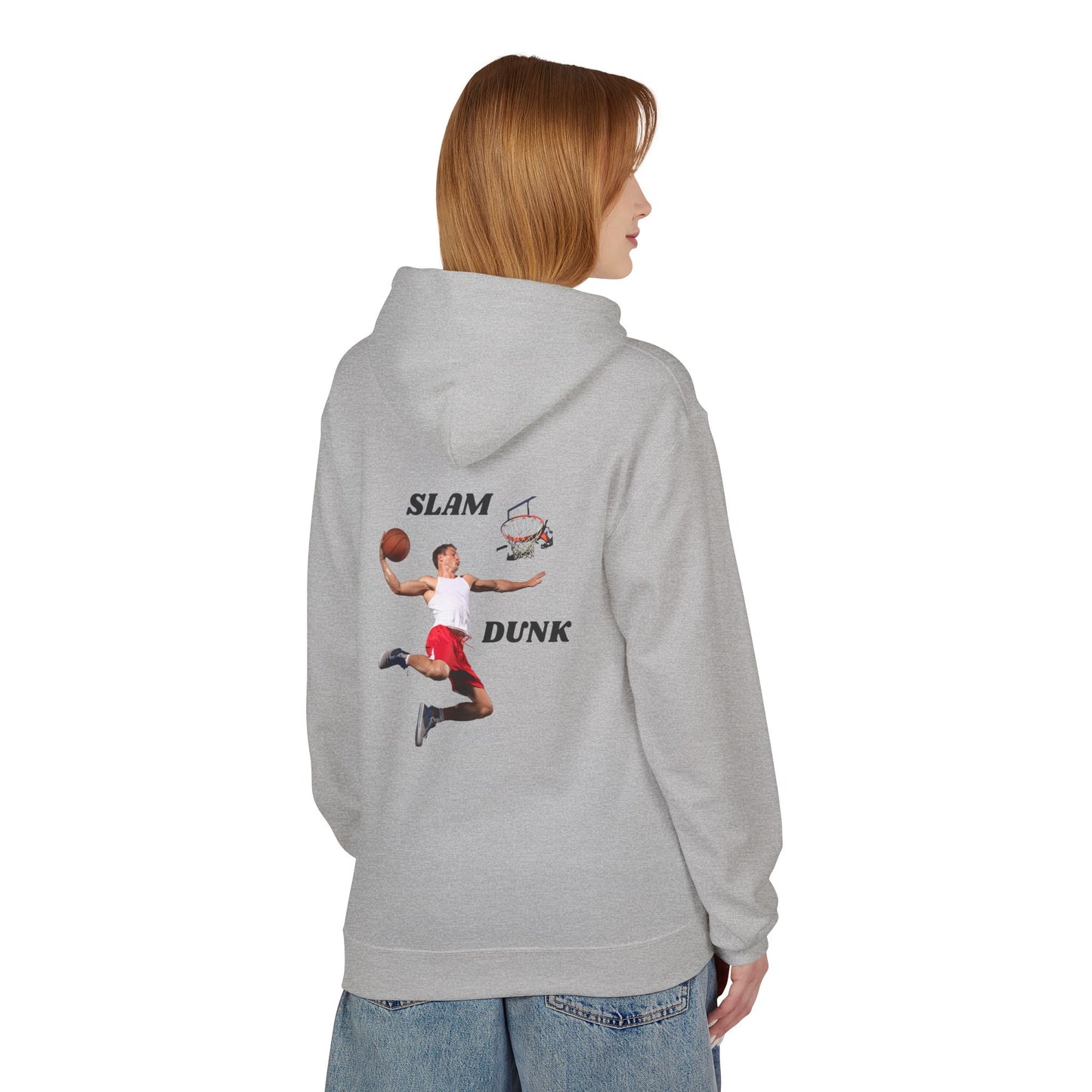 "Slam Dunk" Hoodie for Basketball Lovers, Unisex Athletic Wear, Casual Gift for Sports Fans, Cozy Fleece Pullover, Perfect for Game Days