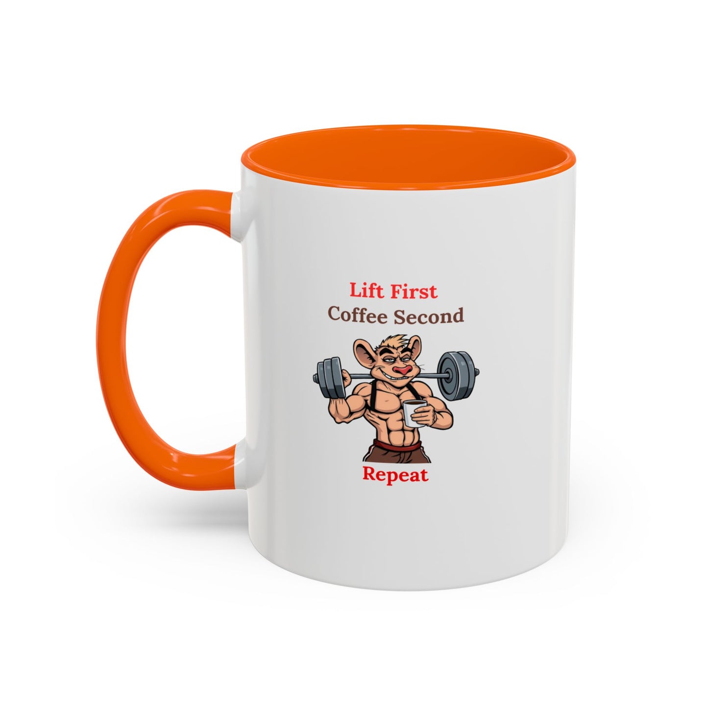 Lift First Coffee Second Mug - Fun Gym Motivational Coffee Cup for Fitness Lovers, Workout Gifts, Home Office Drinkware, Weightlifting Humor