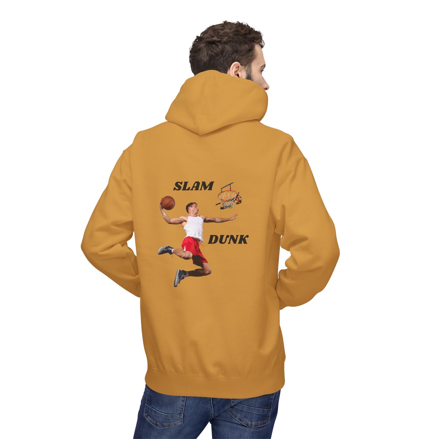 "Slam Dunk" Hoodie for Basketball Lovers, Unisex Athletic Wear, Casual Gift for Sports Fans, Cozy Fleece Pullover, Perfect for Game Days