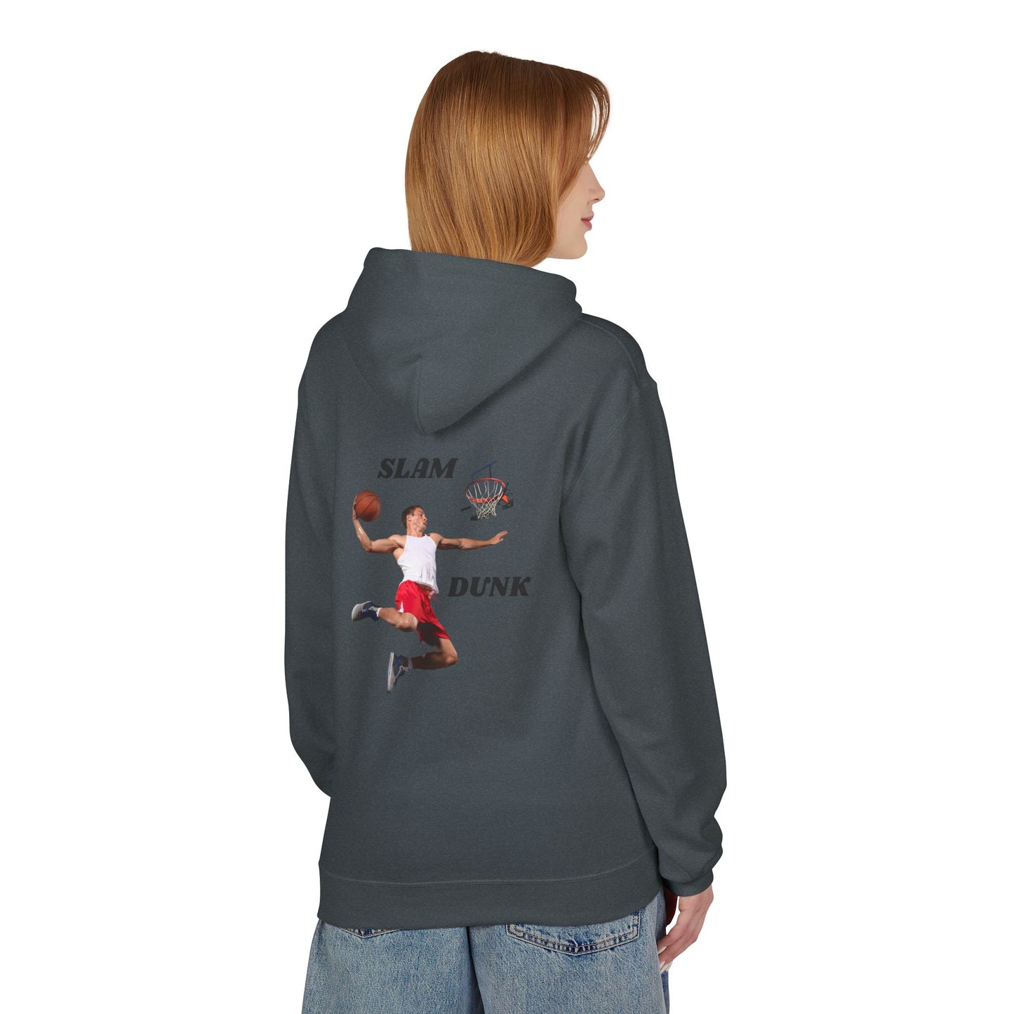 "Slam Dunk" Hoodie for Basketball Lovers, Unisex Athletic Wear, Casual Gift for Sports Fans, Cozy Fleece Pullover, Perfect for Game Days