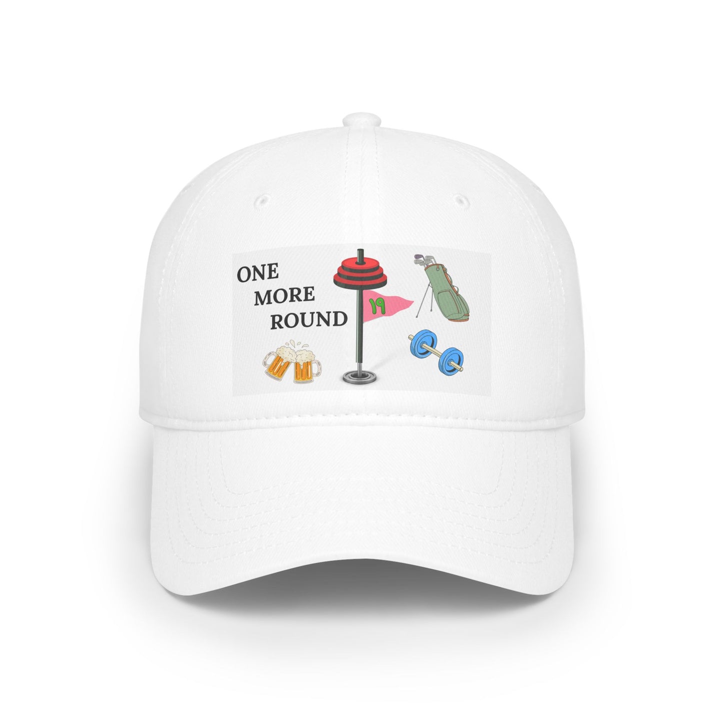 One More Round Golf Cap, Low Profile Baseball Cap, Fitness Gift, Sports Enthusiasts, Golfing Accessories, Casual Wear