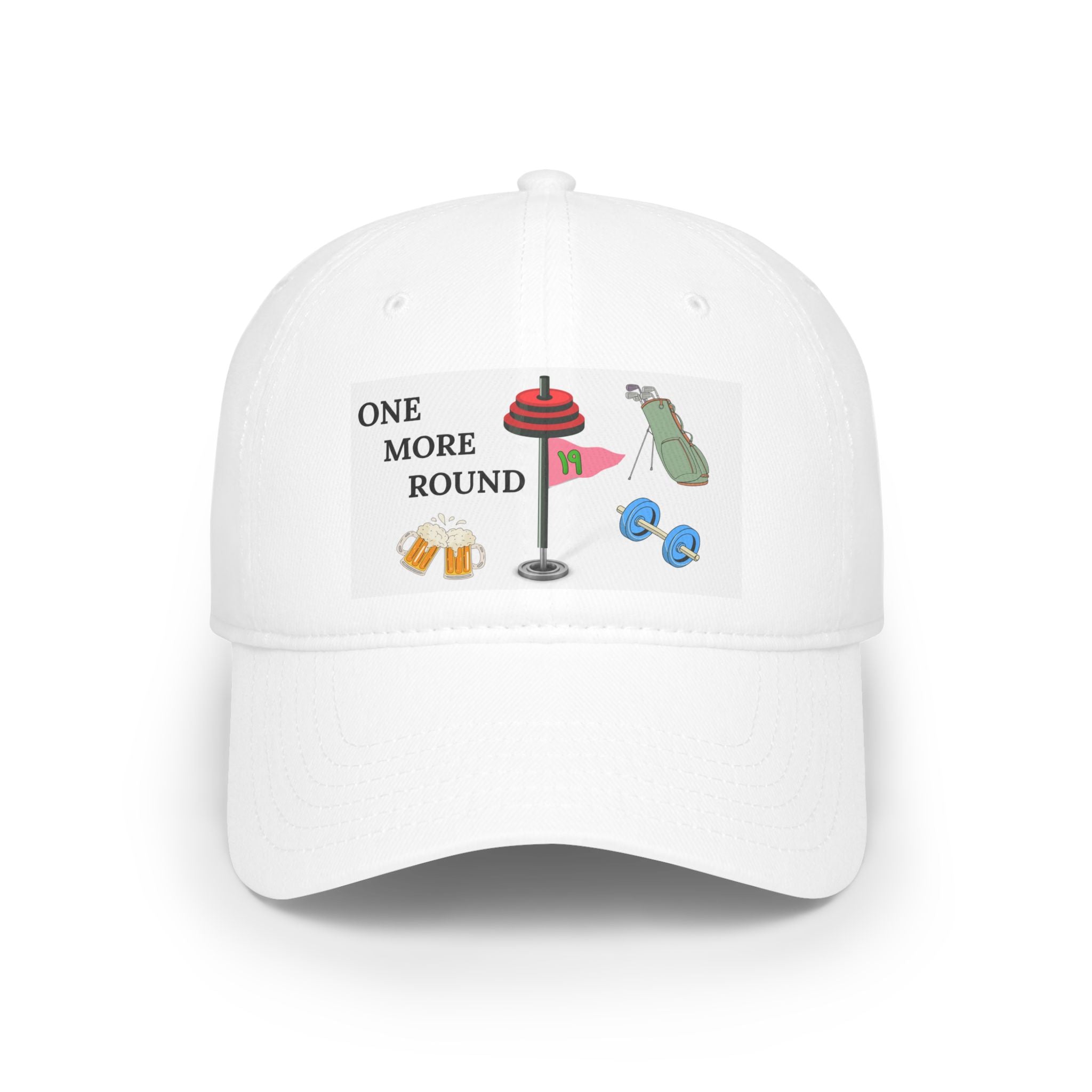 One More Round Golf Cap, Low Profile Baseball Cap, Fitness Gift, Sports Enthusiasts, Golfing Accessories, Casual Wear
