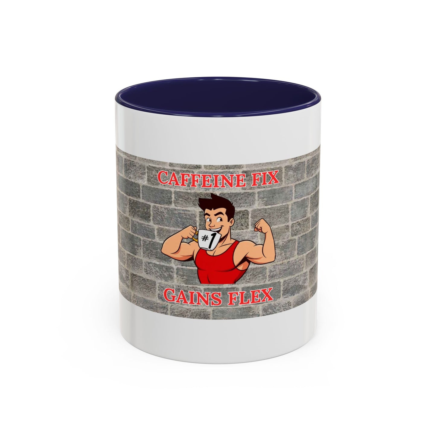 Caffeine Fix Gains Flex Coffee Mug - Fitness Mug, Gym Gift, Motivational Drinkware, Bodybuilding Accessory, Workout Coffee Cup
