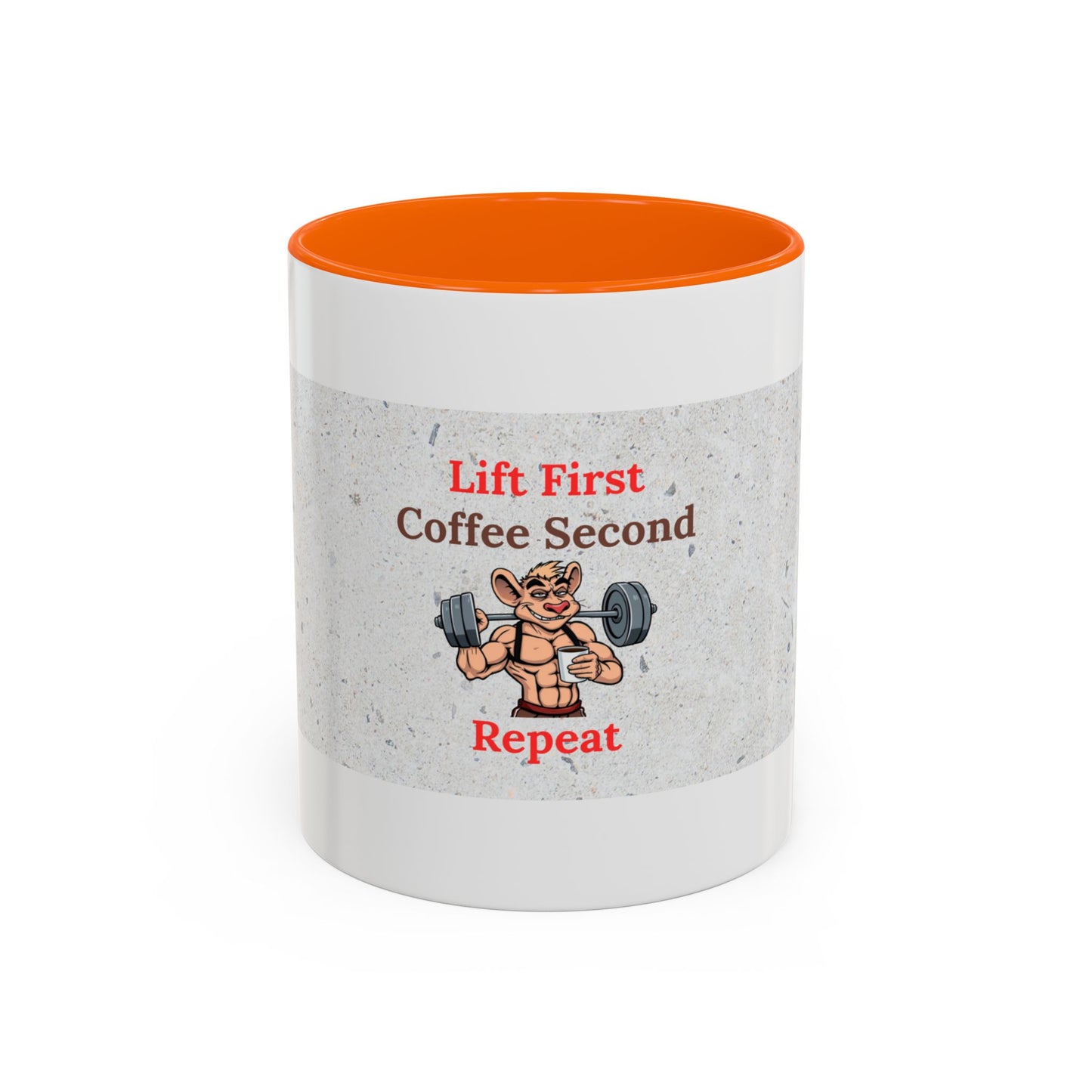 Fitness Motivation Coffee Mug, Gym Lover Gift, Lift First Repeat, Workout Humor Mug, Weightlifting Coffee Cup