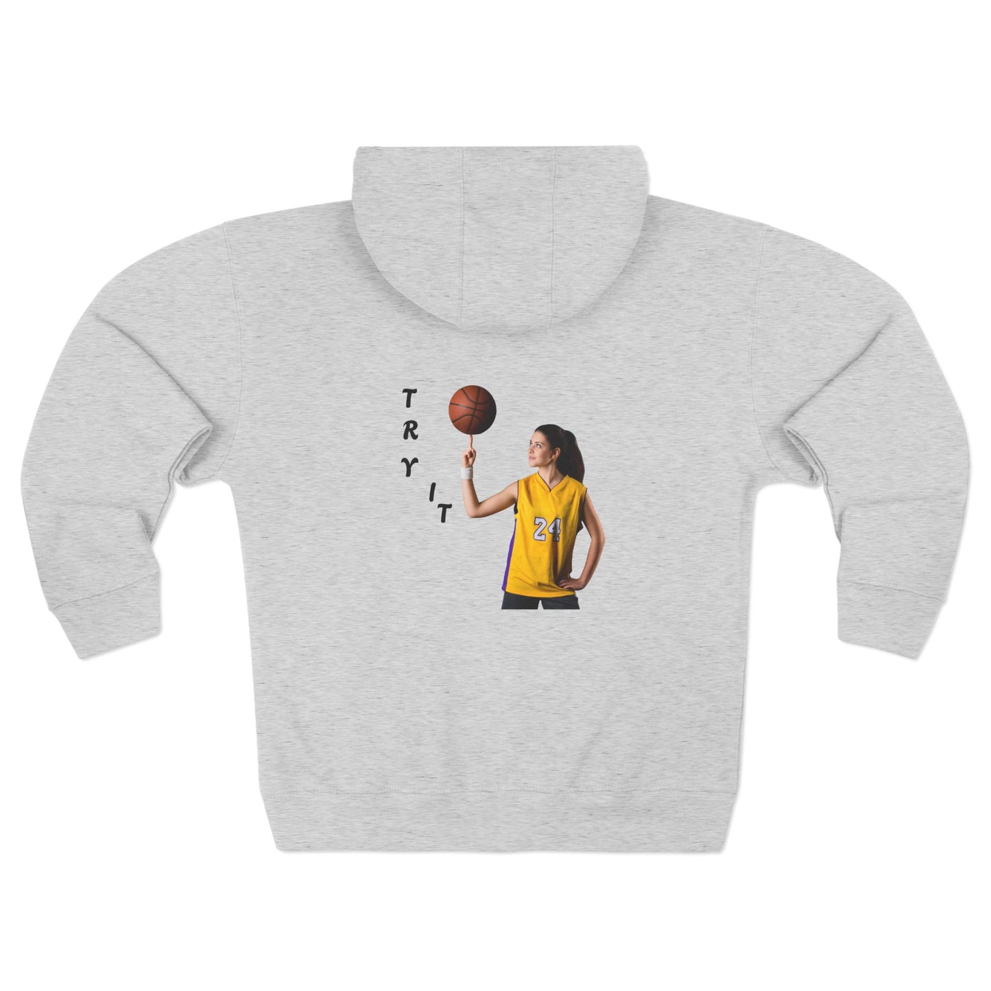 Try It Unisex Zip Hoodie | Basketball Gift, Sports Apparel, Sportswear, Casual Style, Hoodie for Him