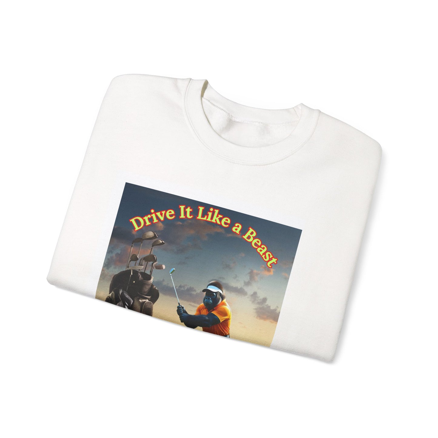 Golf-Themed Heavy Blend Crewneck Sweatshirt - Drive It Like a Beast, Go Ape on the Fairways, Unisex Sweatshirt, Gift for Golf Lovers, [...]