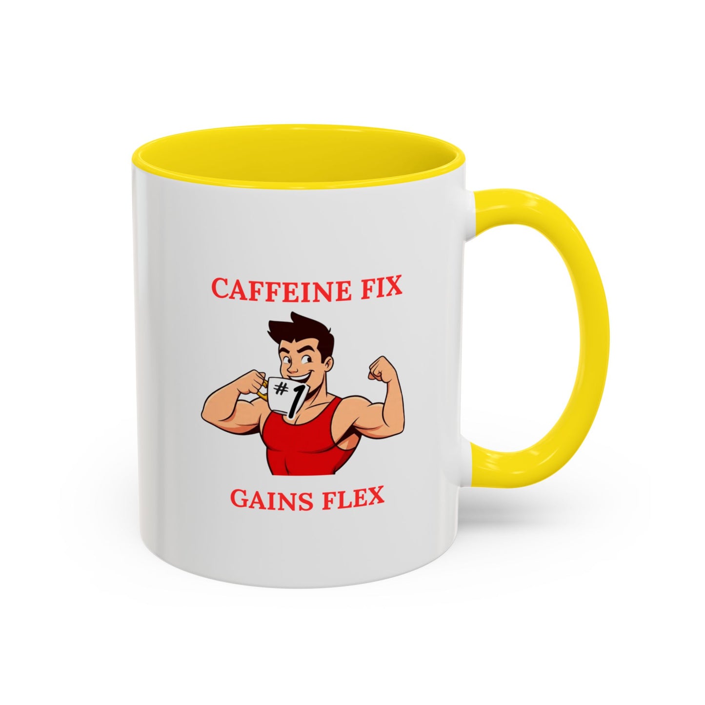Fitness-Themed Coffee Mug - Caffeine Fix Gains Flex, Gift for Gym Lovers, Motivational Mug, Workout Coffee Cup, Beverage Container, [...]