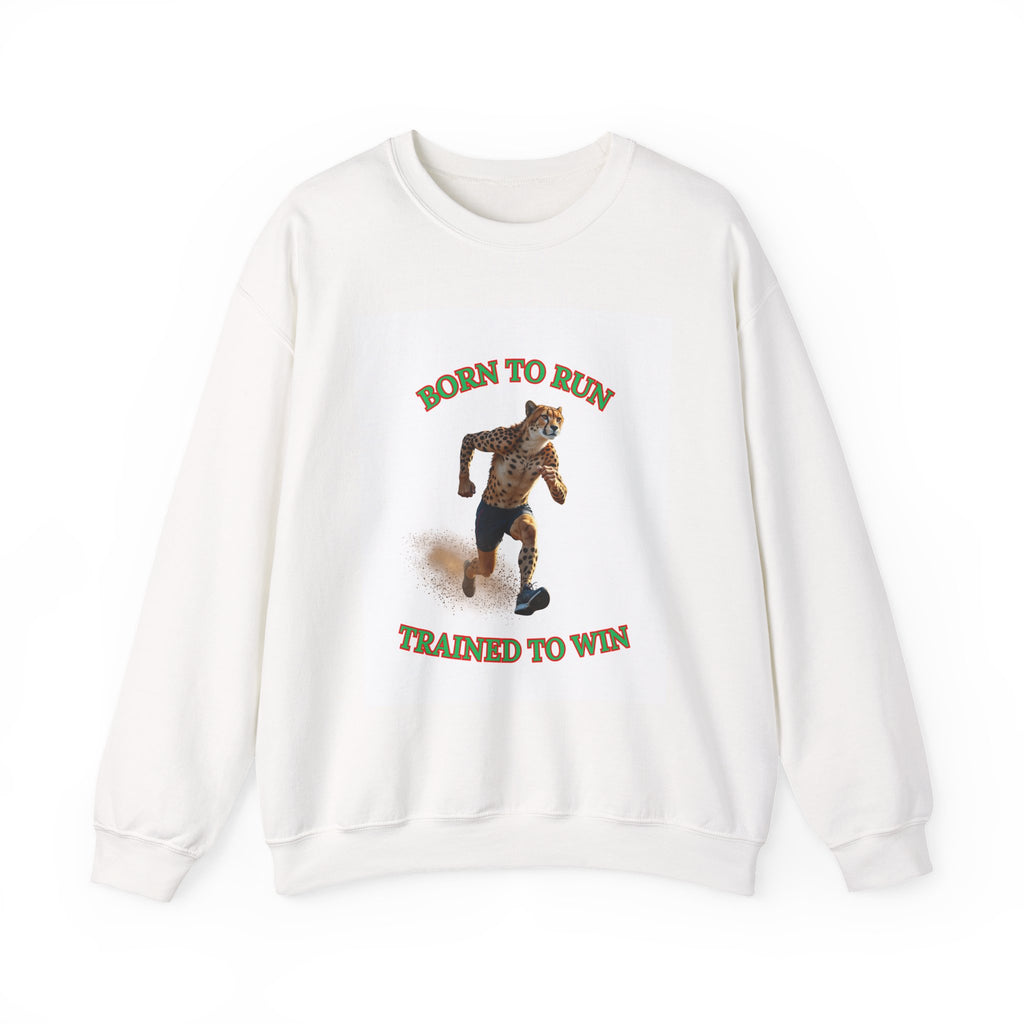 Born to Run Crewneck Sweatshirt, Unisex Animal Sweatshirt, Gift for Athletes, Fitness Apparel, Motivational Clothing