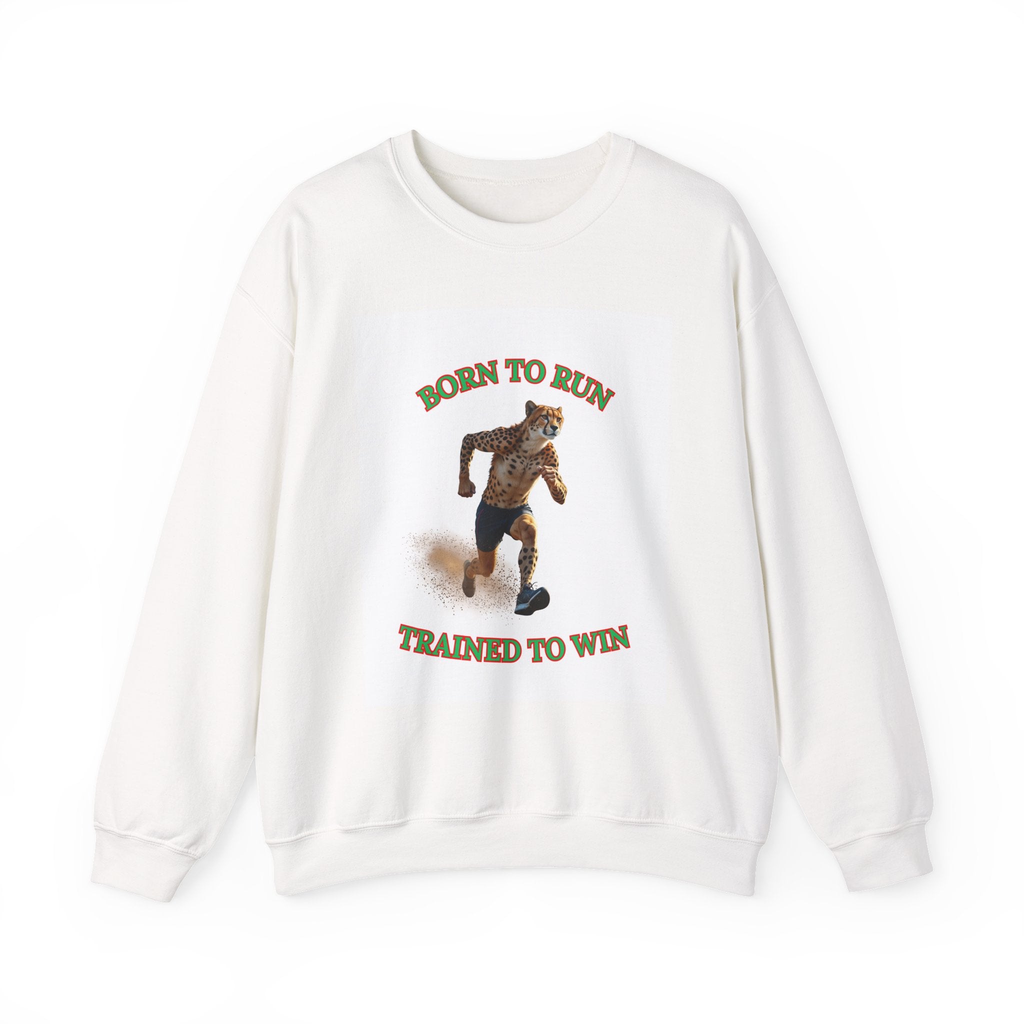 Born to Run Crewneck Sweatshirt, Unisex Animal Sweatshirt, Gift for Athletes, Fitness Apparel, Motivational Clothing
