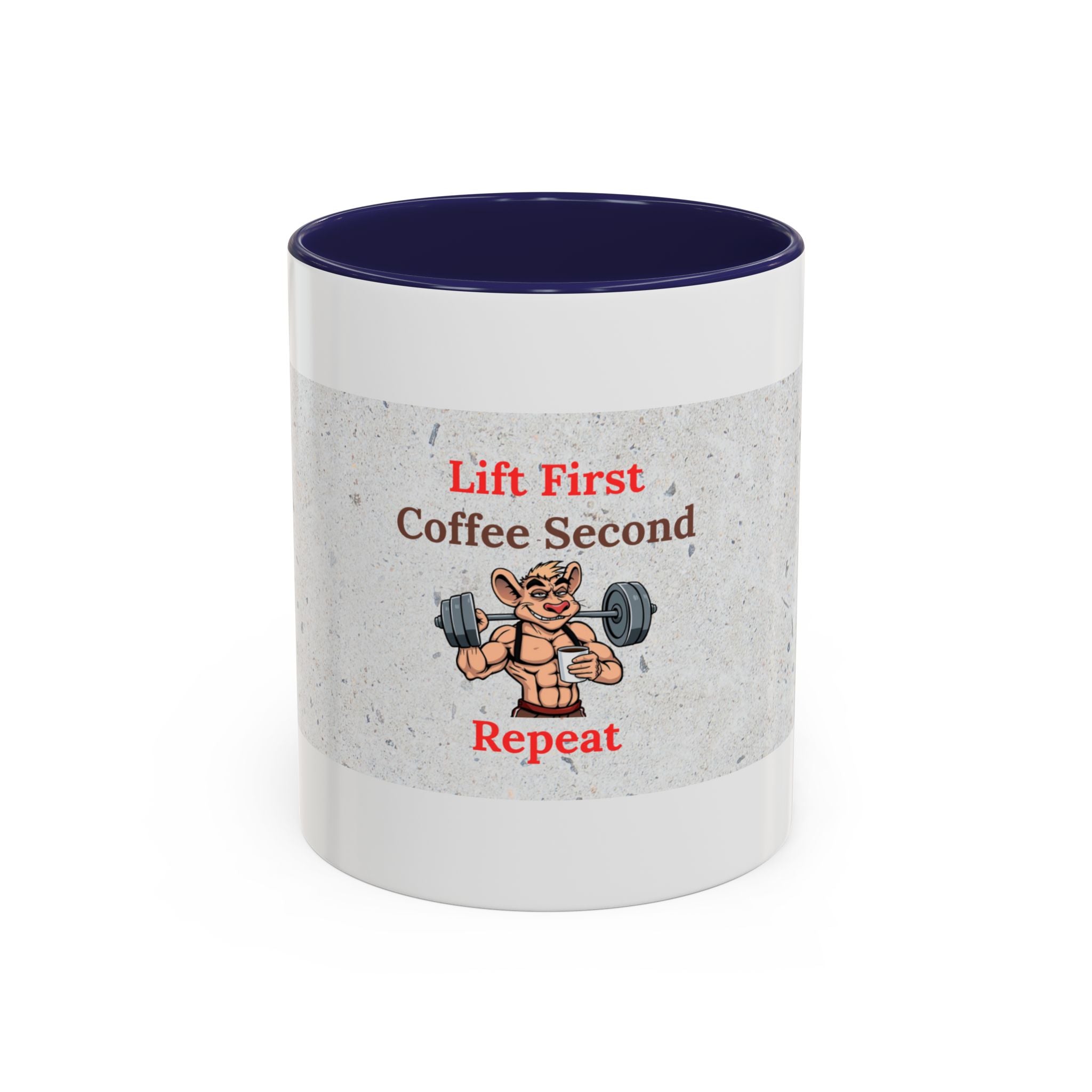 Fitness Motivation Coffee Mug, Gym Lover Gift, Lift First Repeat, Workout Humor Mug, Weightlifting Coffee Cup