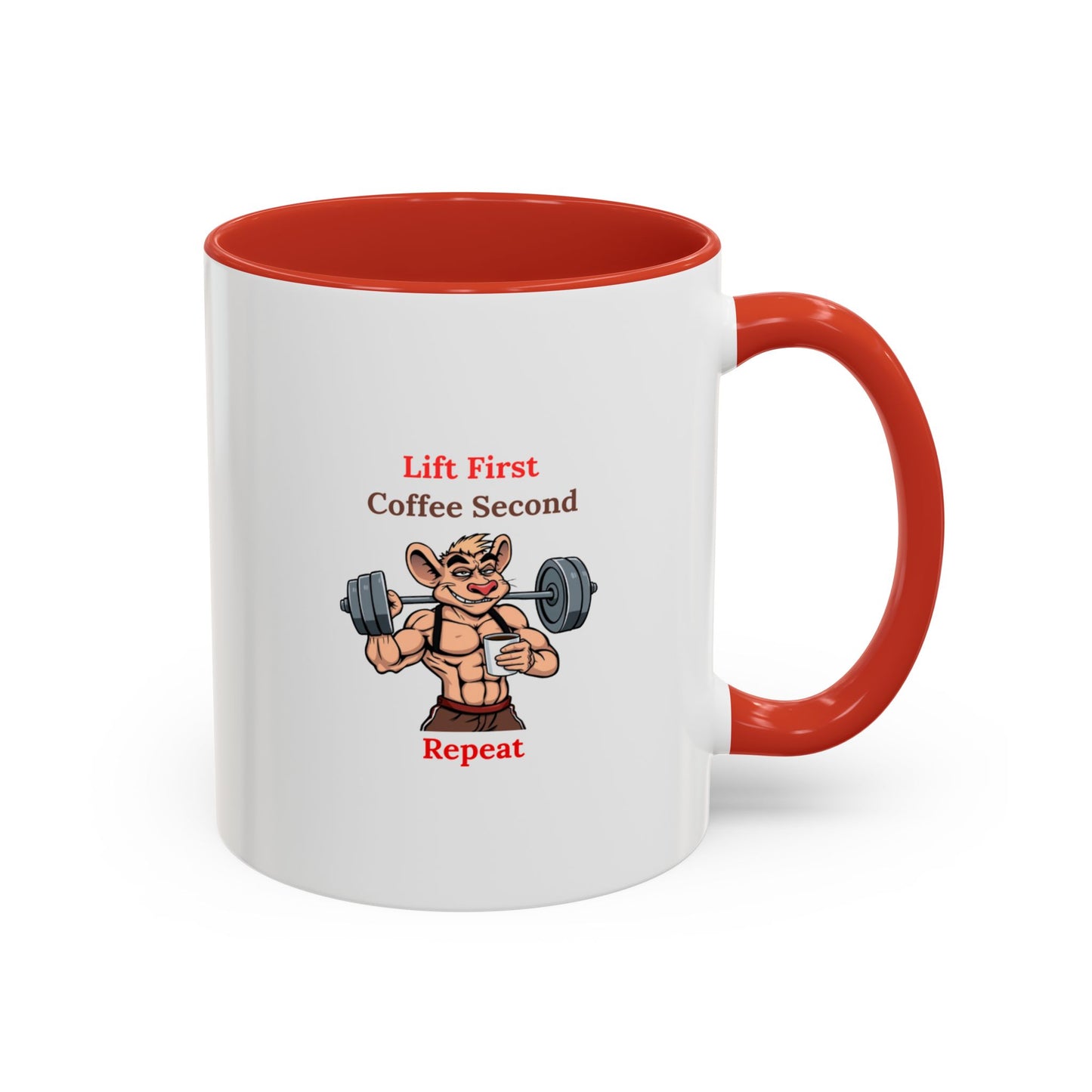 Lift First Coffee Second Mug - Fun Gym Motivational Coffee Cup for Fitness Lovers, Workout Gifts, Home Office Drinkware, Weightlifting Humor