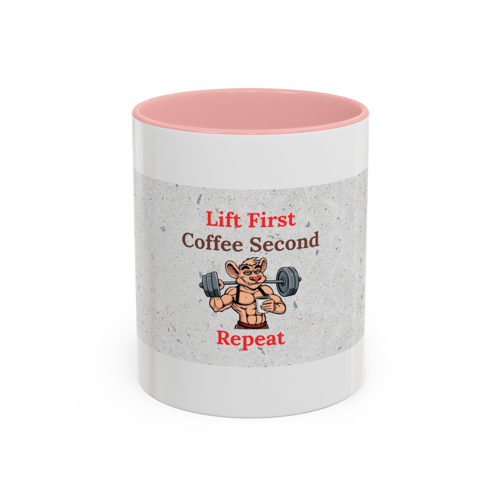 Fitness Motivation Coffee Mug, Gym Lover Gift, Lift First Repeat, Workout Humor Mug, Weightlifting Coffee Cup