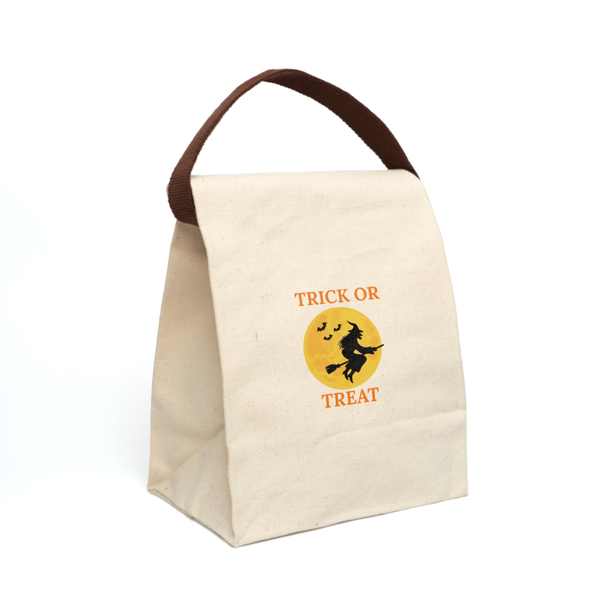 Tote Bag, Trick or Treat Canvas Lunch Bag - Spooky Candy Bag for Kids & Adults, Monster Halloween Bag with Strap, Trick or Treat