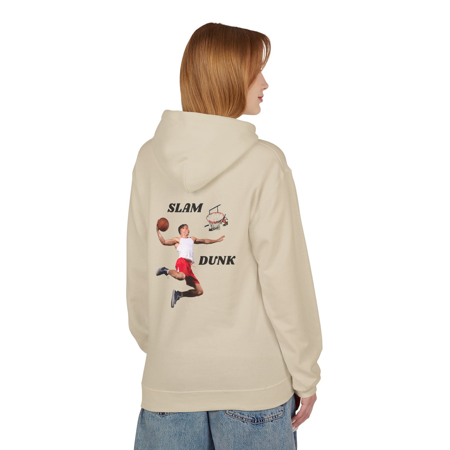 "Slam Dunk" Hoodie for Basketball Lovers, Unisex Athletic Wear, Casual Gift for Sports Fans, Cozy Fleece Pullover, Perfect for Game Days