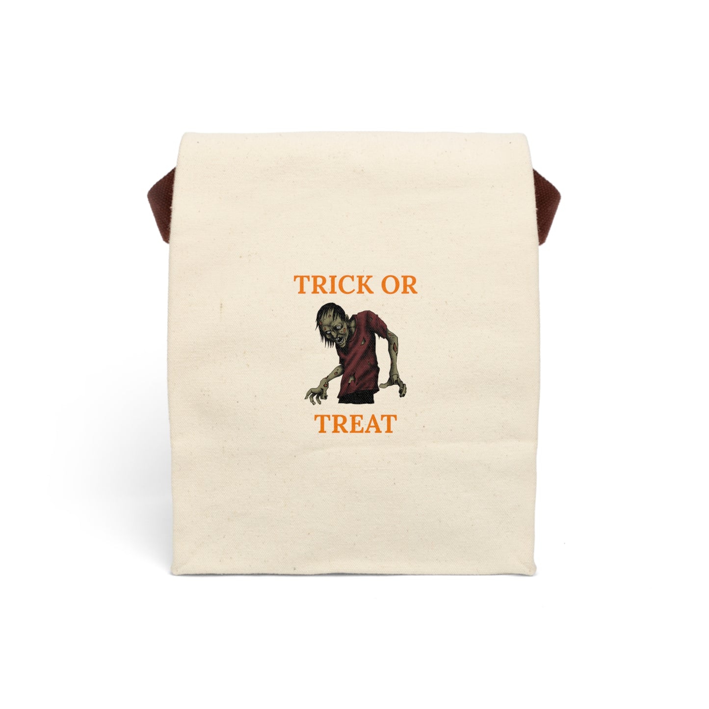 Halloween Tote Bag, Trick or Treat Canvas Lunch Bag - Spooky Candy Bag for Kids & Adults, Monster Halloween Bag with Strap, Trick or Treat