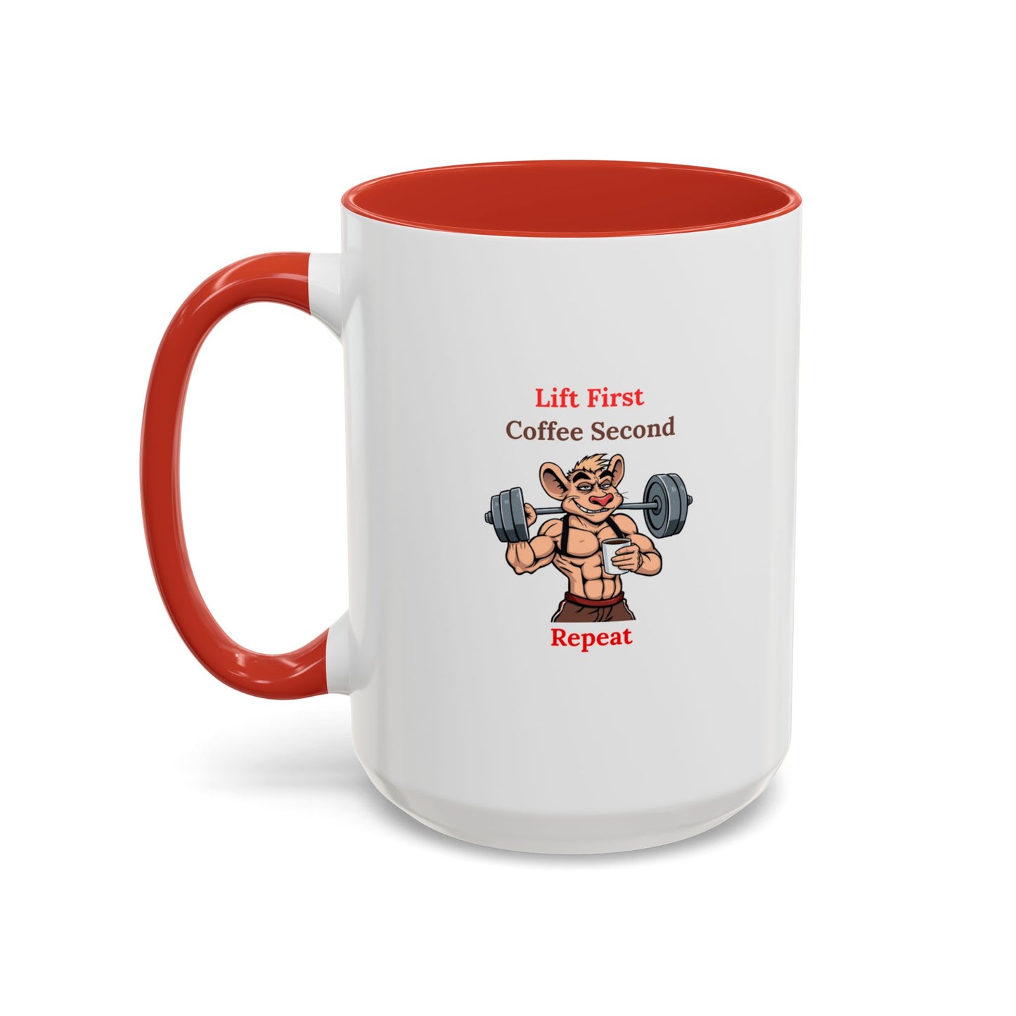 Lift First Coffee Second Mug - Fun Gym Motivational Coffee Cup for Fitness Lovers, Workout Gifts, Home Office Drinkware, Weightlifting Humor