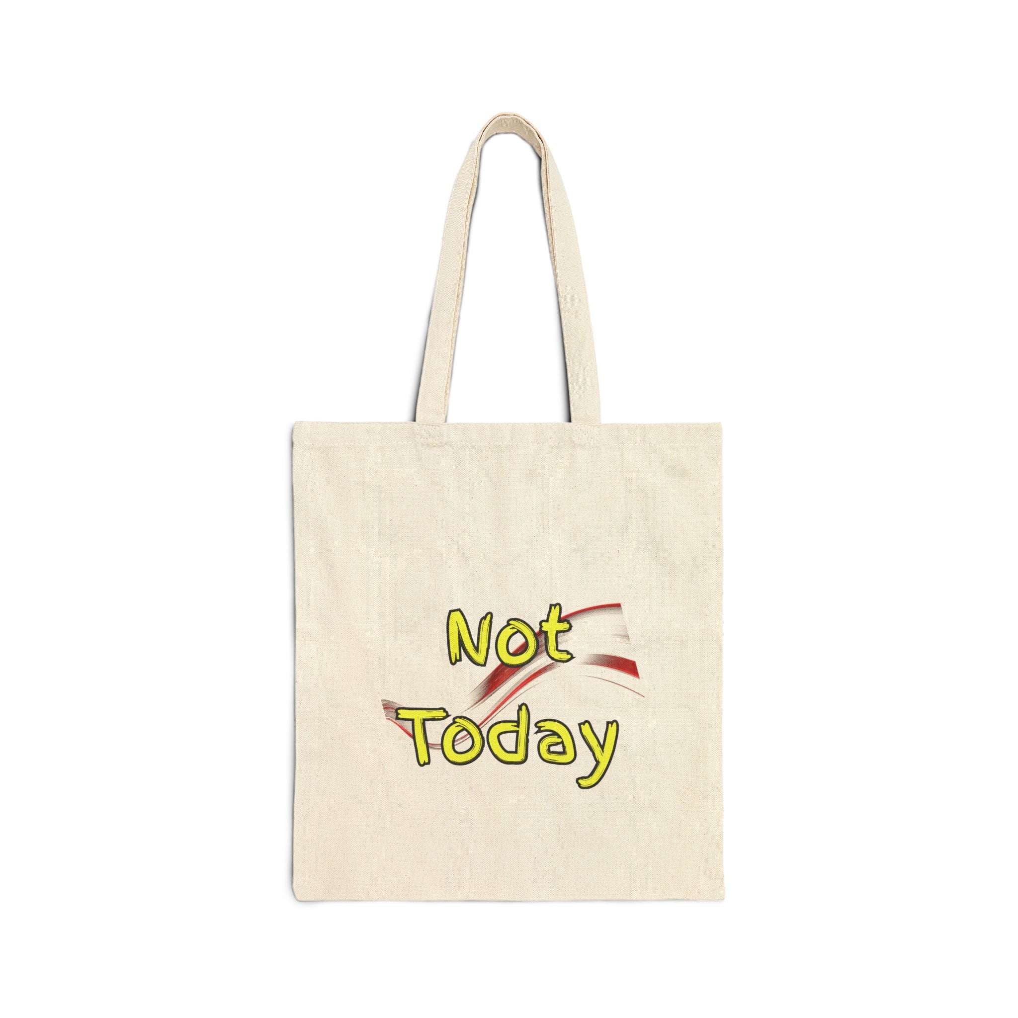 Not Today Cotton Canvas Tote Bag | Funny Grocery Bag, Eco-Friendly Shopper, Gift for Her, Casual Everyday Use, Reusable Tote