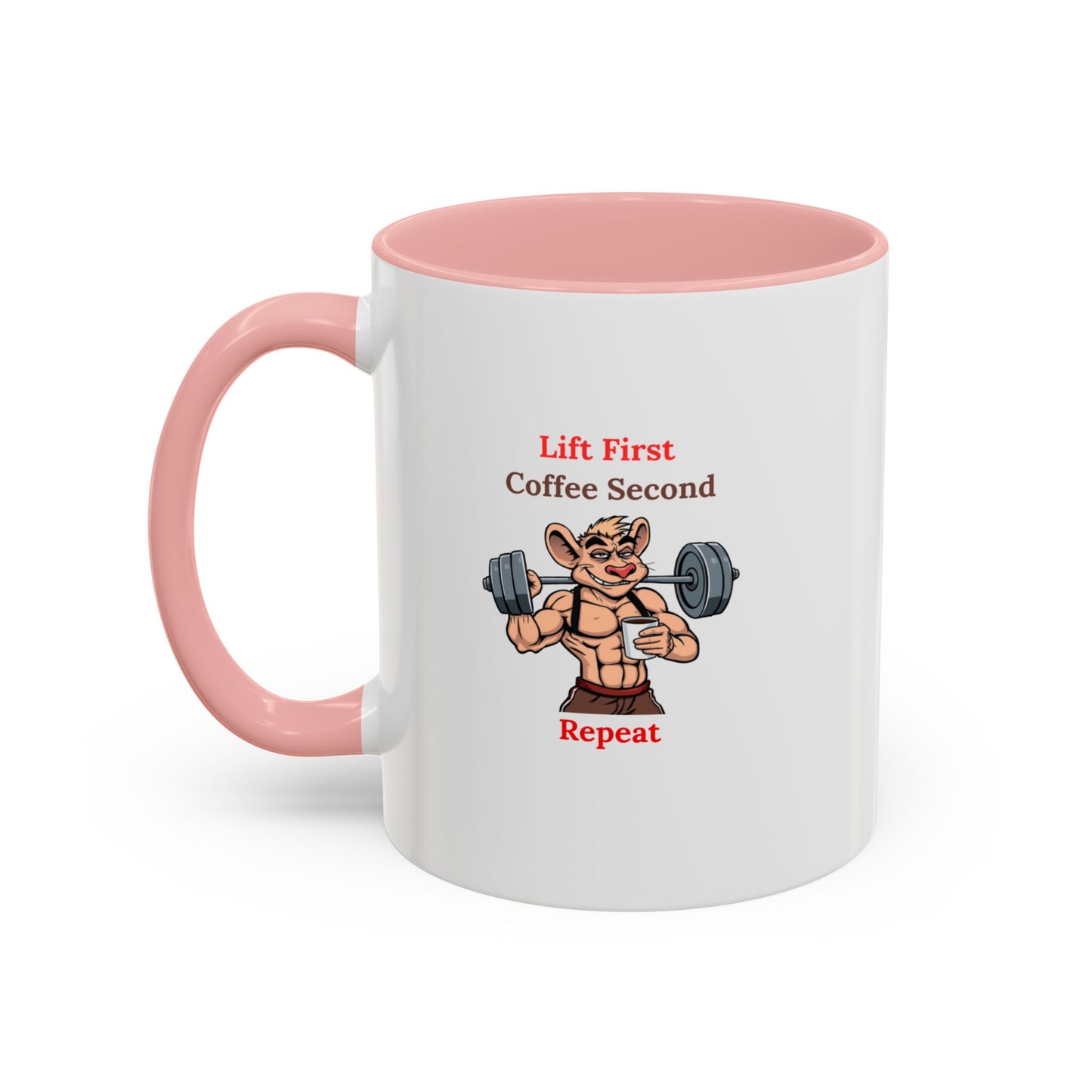 Lift First Coffee Second Mug - Fun Gym Motivational Coffee Cup for Fitness Lovers, Workout Gifts, Home Office Drinkware, Weightlifting Humor
