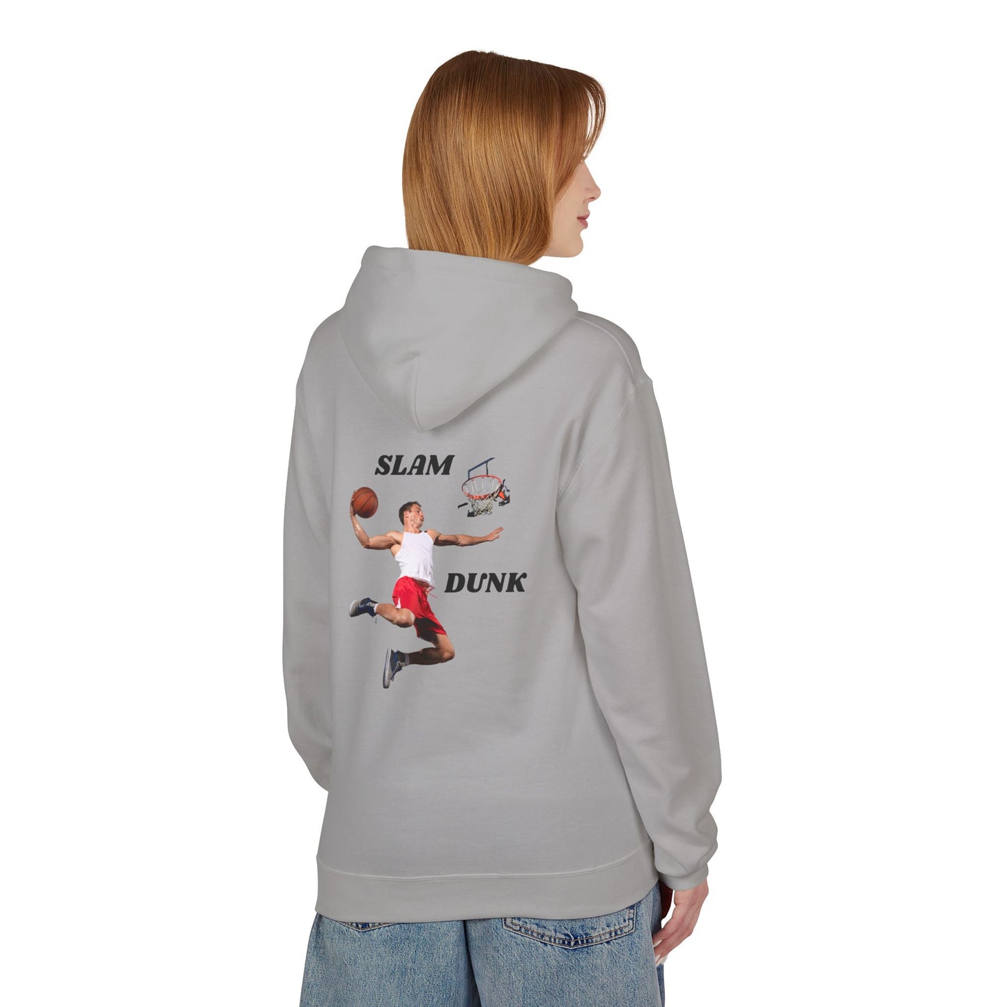 "Slam Dunk" Hoodie for Basketball Lovers, Unisex Athletic Wear, Casual Gift for Sports Fans, Cozy Fleece Pullover, Perfect for Game Days