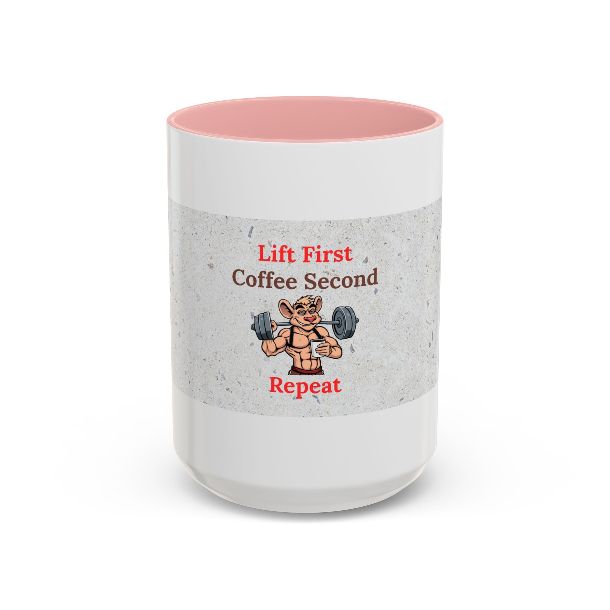 Fitness Motivation Coffee Mug, Gym Lover Gift, Lift First Repeat, Workout Humor Mug, Weightlifting Coffee Cup