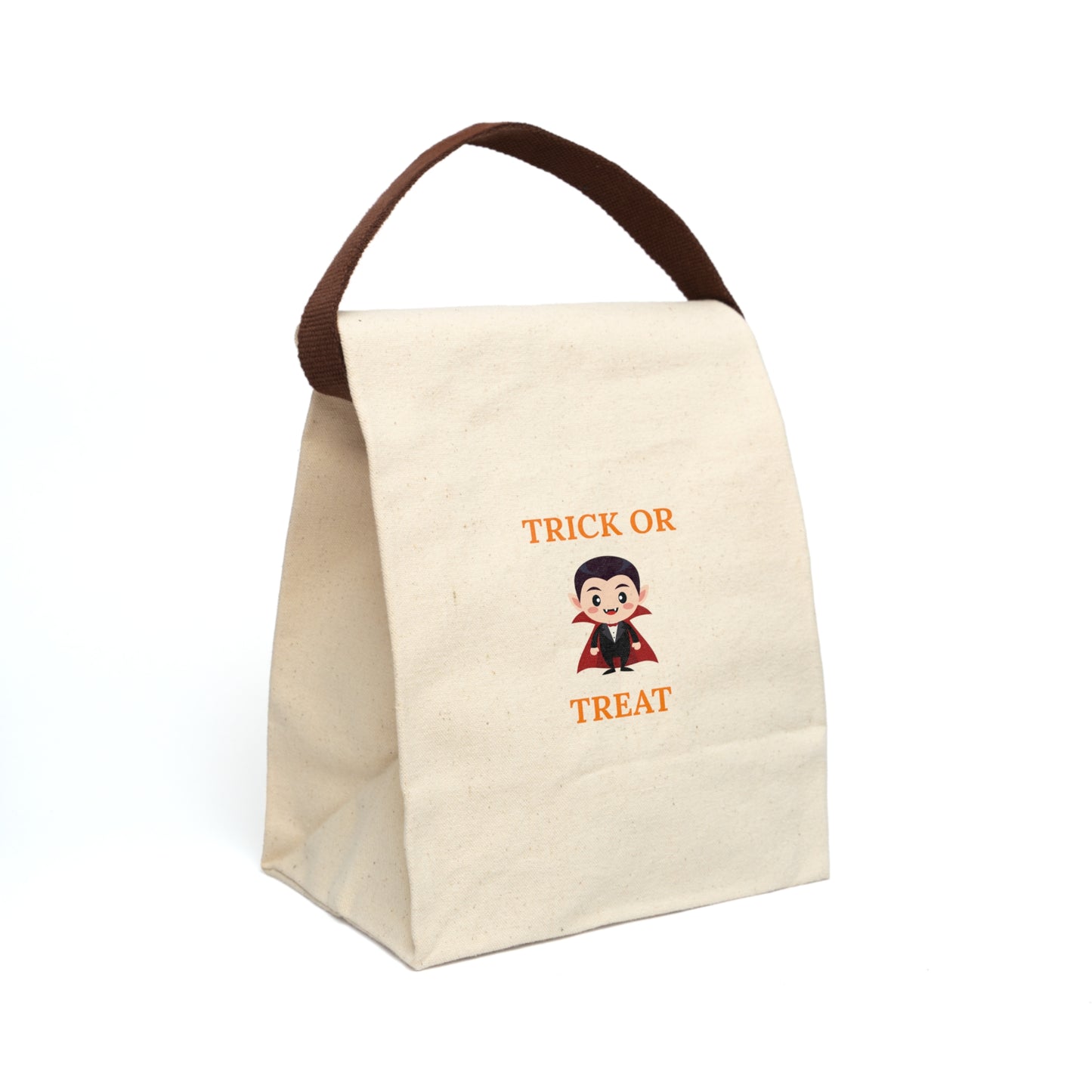 Tote Bag, Trick or Treat Dracula - Vampire Halloween Candy & Treat Reusable Bag, Canvas Lunch Bag With Strap, Halloween Tote, Spooky Trick