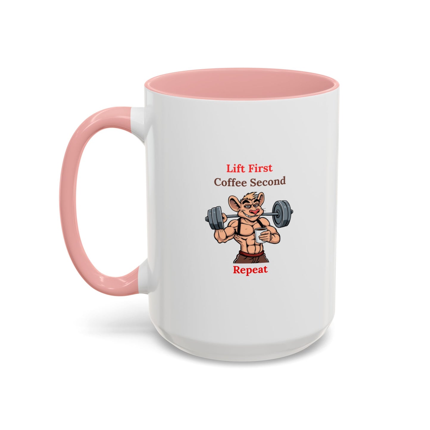 Lift First Coffee Second Mug - Fun Gym Motivational Coffee Cup for Fitness Lovers, Workout Gifts, Home Office Drinkware, Weightlifting Humor