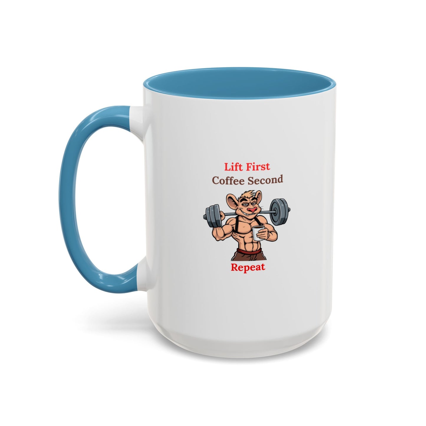 Lift First Coffee Second Mug - Fun Gym Motivational Coffee Cup for Fitness Lovers, Workout Gifts, Home Office Drinkware, Weightlifting Humor