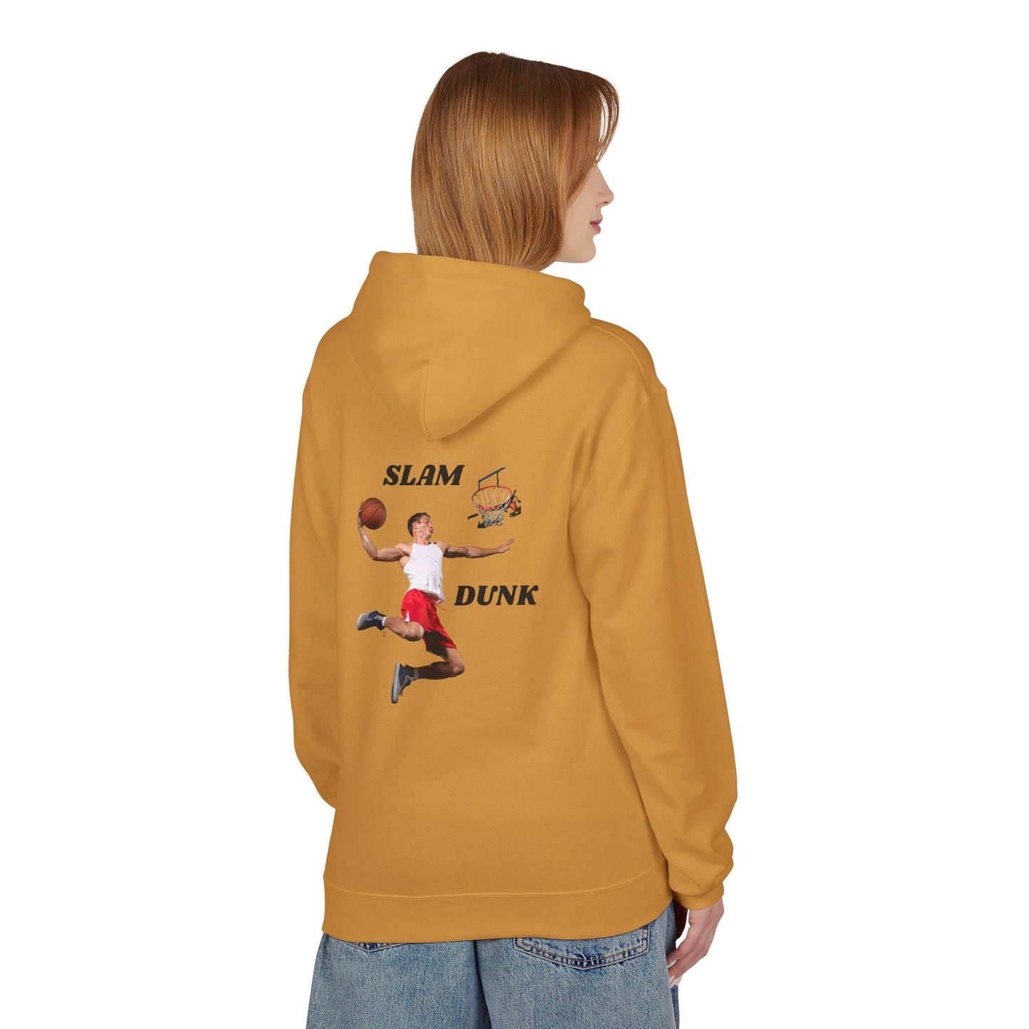 "Slam Dunk" Hoodie for Basketball Lovers, Unisex Athletic Wear, Casual Gift for Sports Fans, Cozy Fleece Pullover, Perfect for Game Days