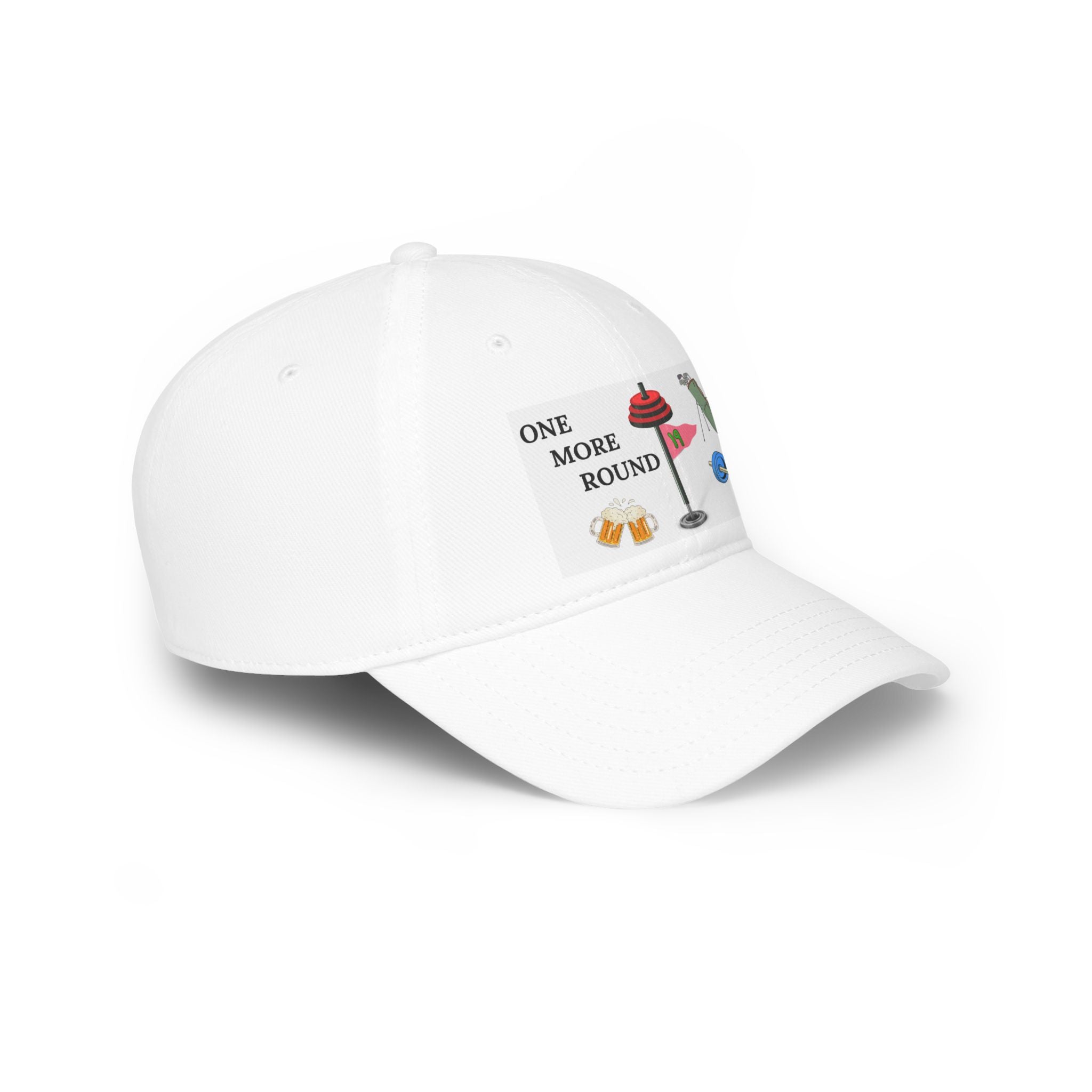 One More Round Golf Cap, Low Profile Baseball Cap, Fitness Gift, Sports Enthusiasts, Golfing Accessories, Casual Wear