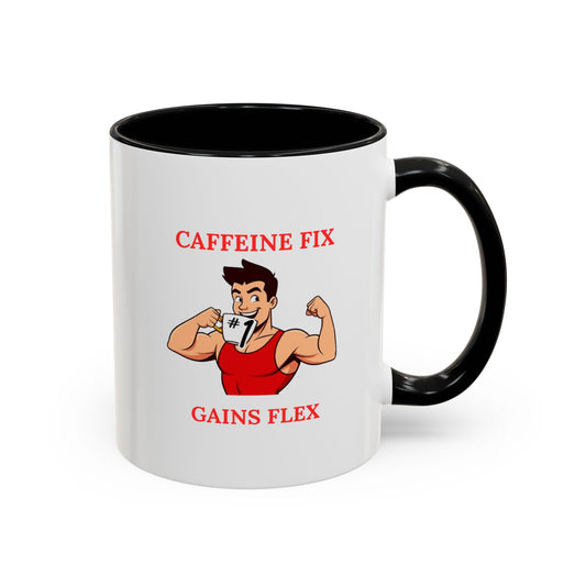 Fitness-Themed Coffee Mug - Caffeine Fix Gains Flex, Gift for Gym Lovers, Motivational Mug, Workout Coffee Cup, Beverage Container, [...]
