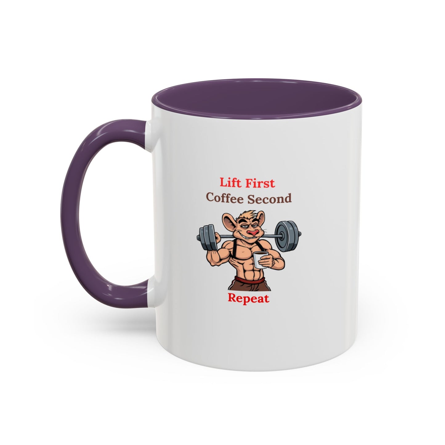 Lift First Coffee Second Mug - Fun Gym Motivational Coffee Cup for Fitness Lovers, Workout Gifts, Home Office Drinkware, Weightlifting Humor